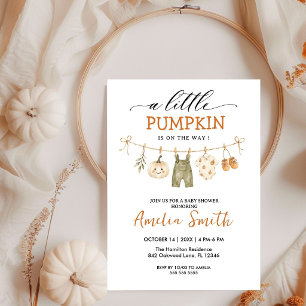 A Little Pumpkin is on The Way Fall Baby Shower Invitation