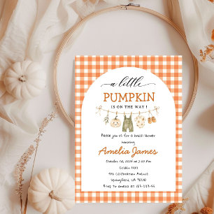 A Little Pumpkin Is on the Way Fall Baby Shower  Invitation