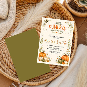 A Little Pumpkin is on The Way Fall Baby Shower Invitation