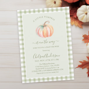 A Little Pumpkin is On The Way Fall Baby Shower Invitation