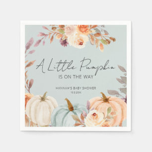 A Little Pumpkin is on the Way Fall Baby Shower Napkin