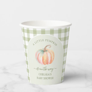 A Little Pumpkin is On The Way Fall Baby Shower Paper Cups