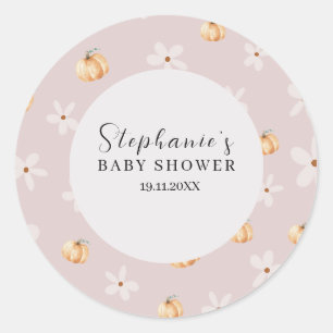 A Little Pumpkin Is On The Way Fall Round Sticker