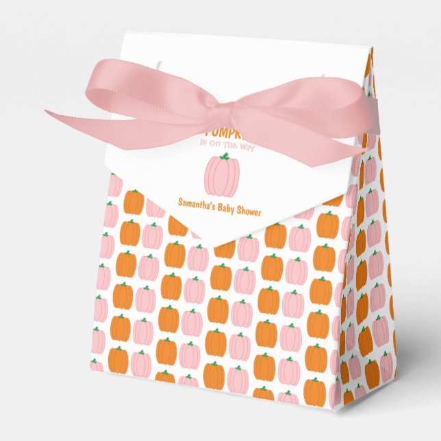 A Little Pumpkin Is On The Way Favor Box (Front Side)