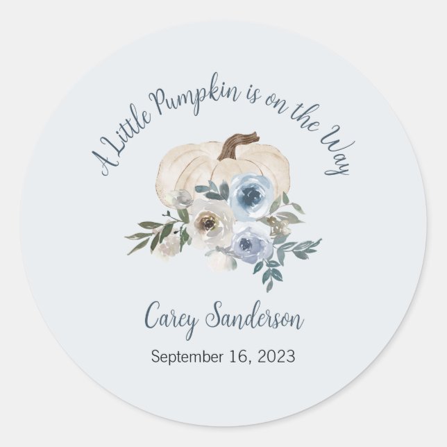A Little Pumpkin is on the Way Labels, Stickers (Front)