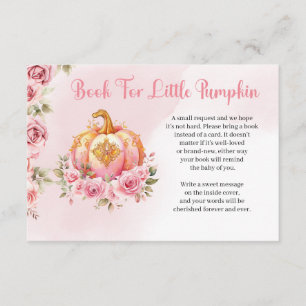 A little pumpkin is on the way pink and gold enclosure card