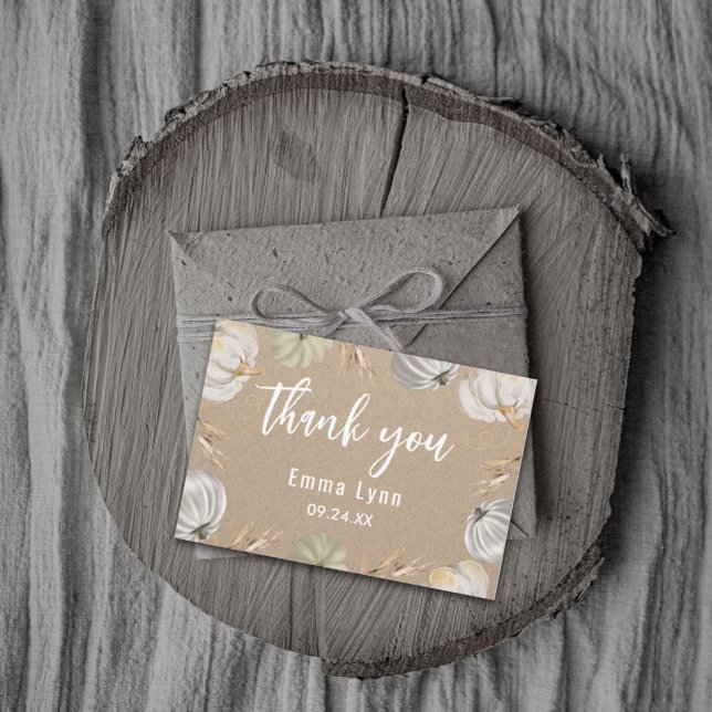A Little Pumpkin Kraft Fall Baby Shower Invitation (#zazzlemade #pumpkinspice #thankyou #fall)