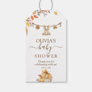 A Little Pumpkin On Her Way, Fall Boho Baby Shower Gift Tags