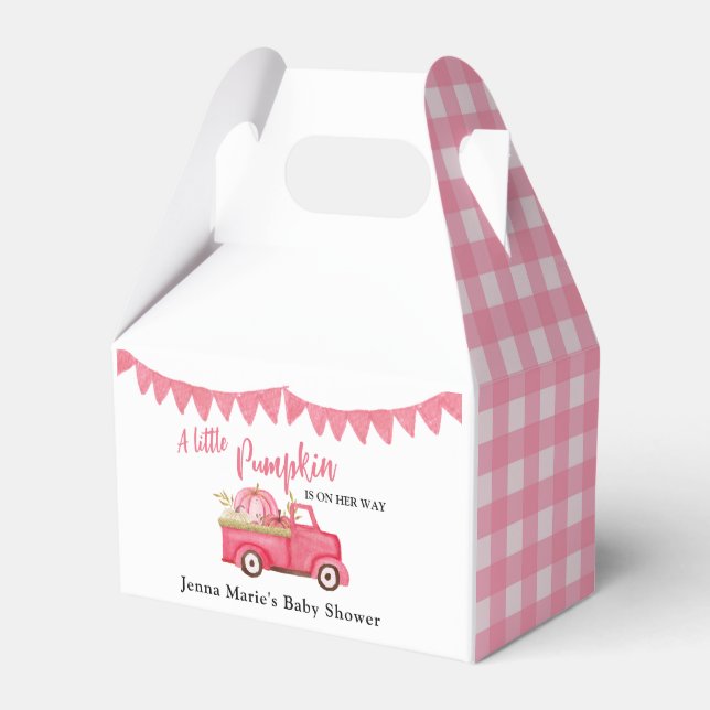 A Little Pumpkin on her way  Favor Box (Front Side)