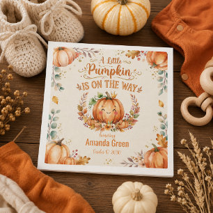 A Little Pumpkin Orange Baby Shower  Napkin