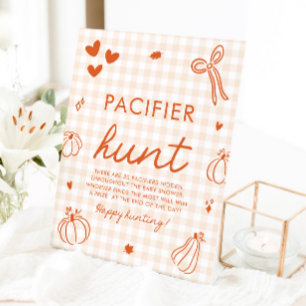 A Little Pumpkin Pacifier Hunt Baby Shower Game Pedestal Sign