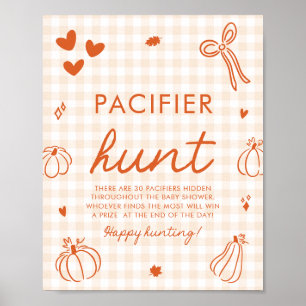 A Little Pumpkin Pacifier Hunt Baby Shower Game Poster