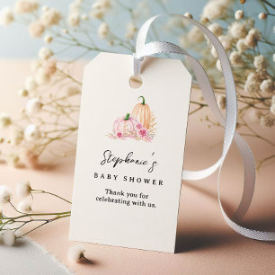 A Little Pumpkin Pink Baby Shower Gift Tags