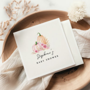 A Little Pumpkin Pink Baby Shower Napkin