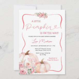 A Little Pumpkin Pink Fall Baby Shower  Invitation