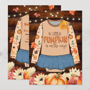 A Little Pumpkin Rustic Baby Shower Invitation