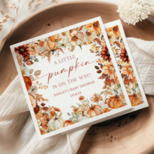 A Little Pumpkin Rustic Floral Baby Shower Napkin