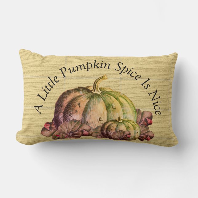 A Little Pumpkin Spice is Nice"  Fall  Colour deco Lumbar Pillow (Front)