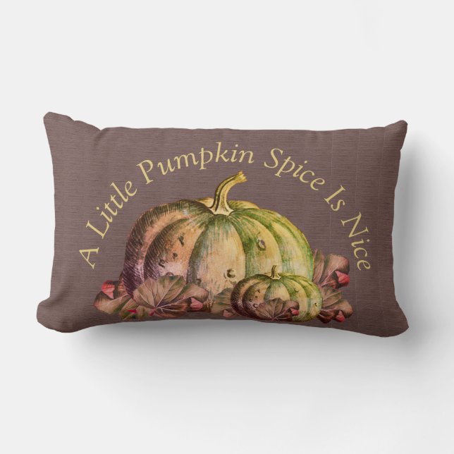 A Little Pumpkin Spice is Nice"  Fall  Colour deco Lumbar Pillow (Front)