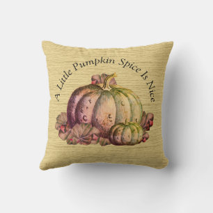 A Little Pumpkin Spice is Nice" Fall Colour deco Throw Pillow