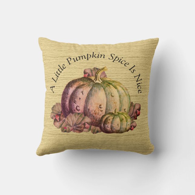 A Little Pumpkin Spice is Nice"  Fall  Colour deco Throw Pillow (Back)