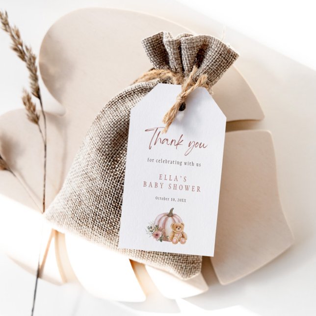 A Little Pumpkin Teddy Bear Favour Tag (Creator Uploaded)