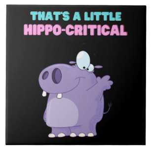 A Little Purple Hippo Critical Funny Hippopotamus Tile
