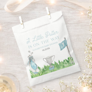 A Little Putter Blue Golf Baby Shower Favour Bag