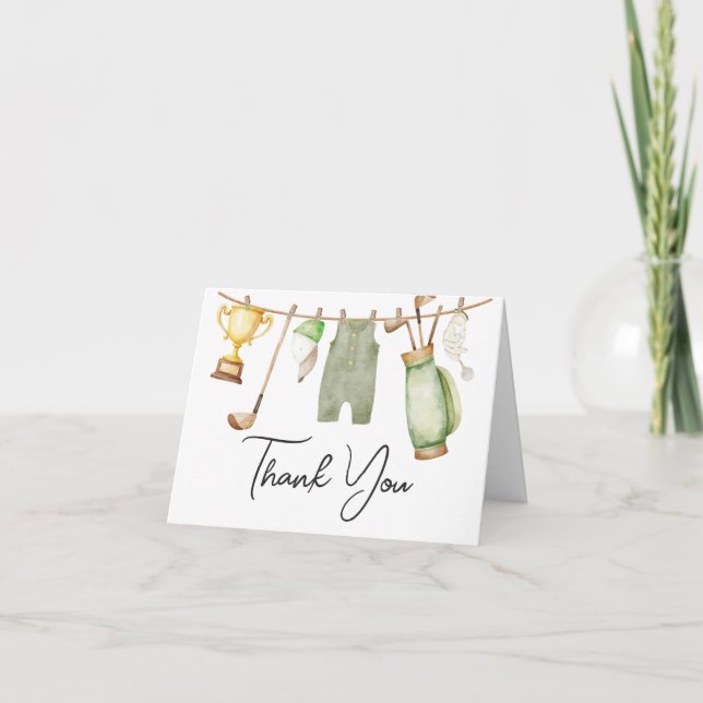 A Little Putter Golf Baby Shower Thank You Card (Front)