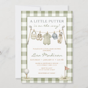 A Little Putter Golf Green Baby Shower Invitation