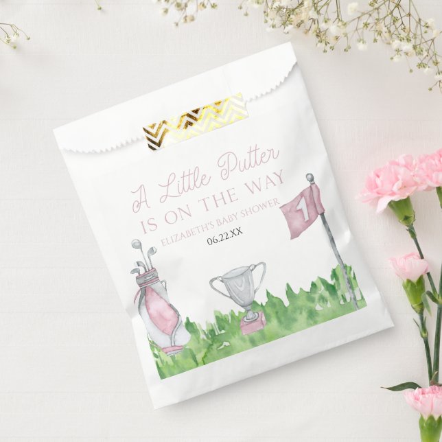 A Little Putter Pink Golf Baby Shower Favour Bag (Sealed)