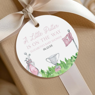 A Little Putter Pink Golf Baby Shower Favour Tags