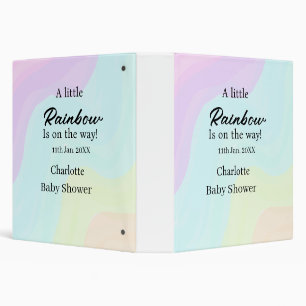 A little rainbow is on its way baby shower name da binder