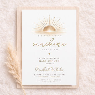 A Little Ray Of Sunhine Is On The Way Baby Shower Invitation