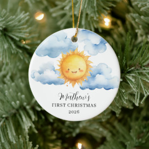 A Little Ray of Sunshine Baby First Christmas Ceramic Ornament