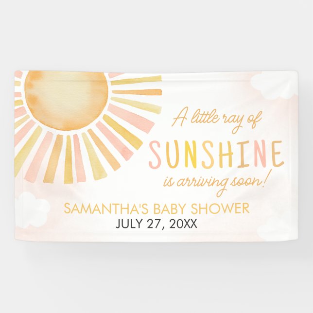 A Little Ray of Sunshine Baby Shower  Banner (Horizontal)