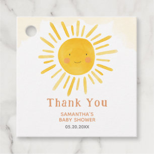 A Little Ray of Sunshine Baby Shower Favour Tags