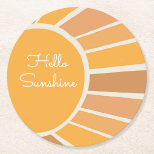 A Little ray of Sunshine Baby Shower Round Paper Coaster