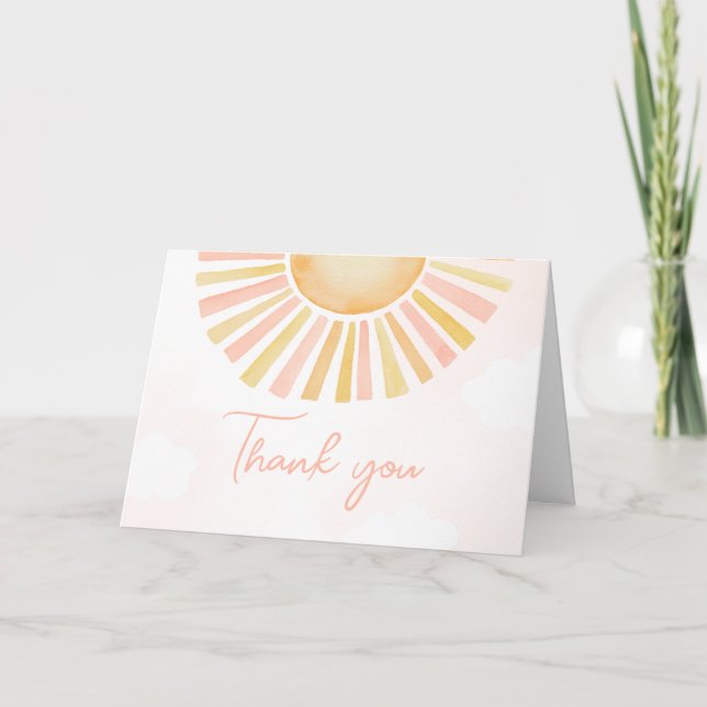 A Little Ray of Sunshine Baby Shower Thank You Card (Front)