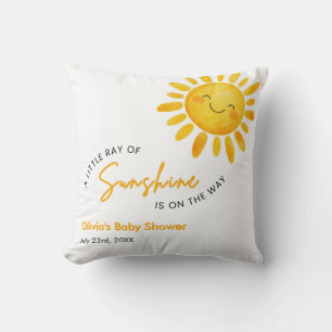 A Little Ray of Sunshine Baby Shower Throw Pillow