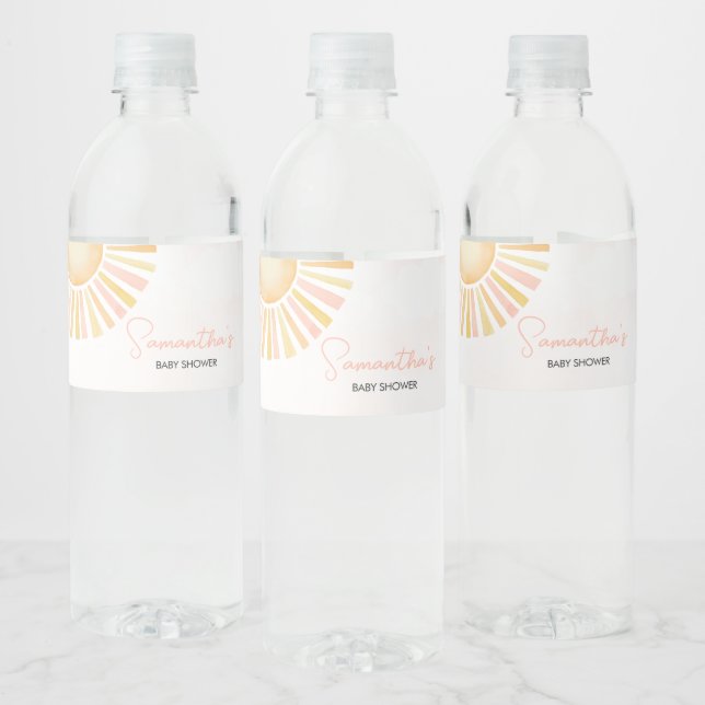 A Little Ray of Sunshine Baby Shower Water Bottle Label (Bottles)