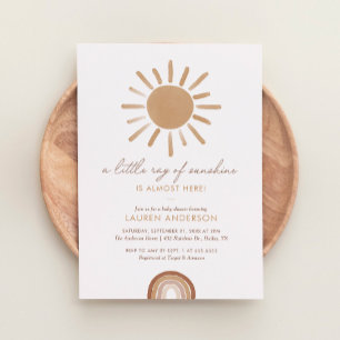 A Little Ray of Sunshine Boho Baby Shower Invitation