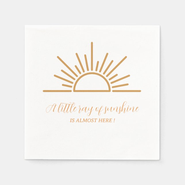 A Little Ray of Sunshine Boho Baby Shower  Napkin (Front)
