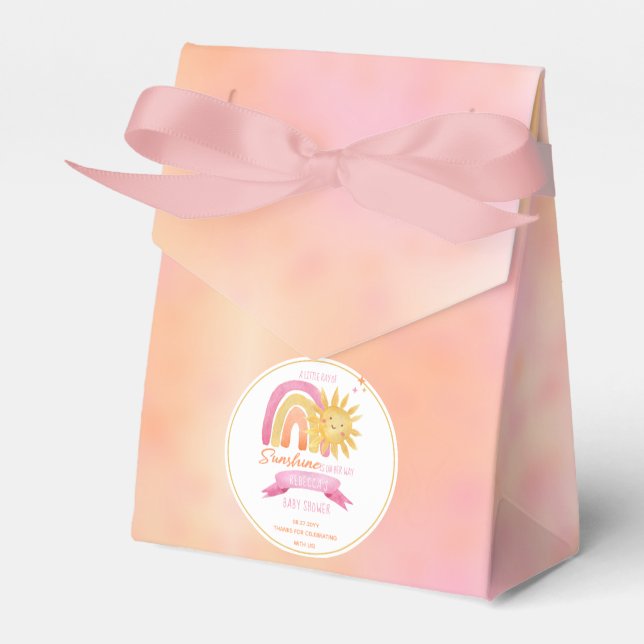A Little Ray of Sunshine Girl Baby Shower  Favor Box (Front Side)