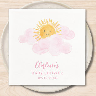 A Little Ray Of Sunshine Girl's Baby Shower Napkin
