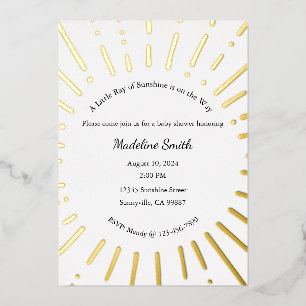 A Little Ray of Sunshine is on the Way Invitation