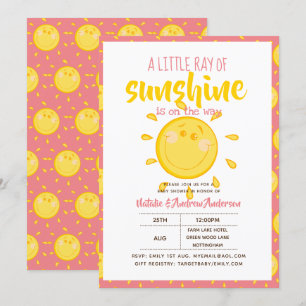 A Little Ray Of SUNSHINE is on the way - Pink Invitation
