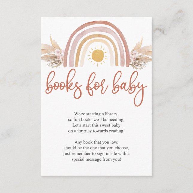 A Little Ray of Sunshine Rainbow Books For Baby Enclosure Card (Front)
