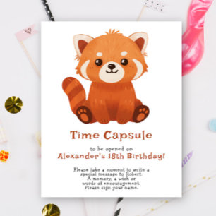 A Little Red Panda - Time Capsule 1st birthday Poster