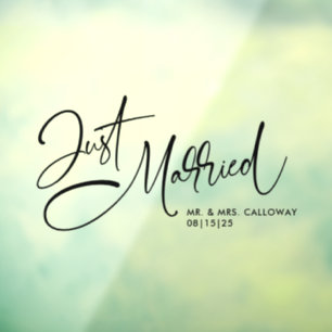 A Little Retro Just Married Car Window Cling